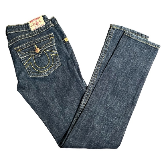 True Religion Denim - True Religion Julie Dark Wash Straight Leg Skinny Jeans